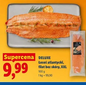 DELUXE Łosoś atlantycki, filet bez skóry, XXL