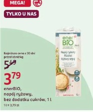enerBIO, napój ryżowy, bez dodatku cukrów