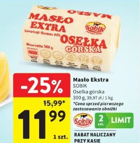 Masło Ekstra SOBIK Osełka górska