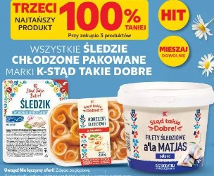 Śledzie chłodzone pakowane marki K-Stąd Takie Dobre