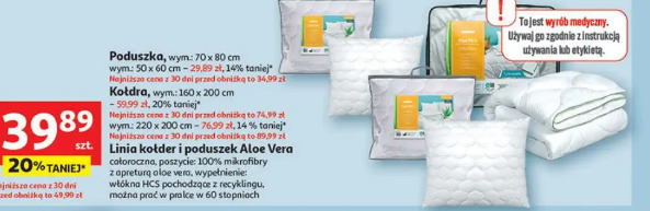 Poduszka/kołdra/ linia kołder i poduszek Aloe Vera