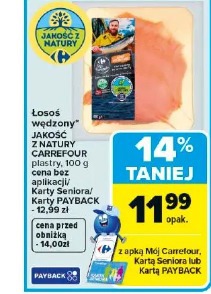 Łosoś wędzony JAKOŚĆ Z NATURY CARREFOUR plastry