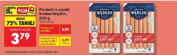Parówki z szynki Kraina Wędlin