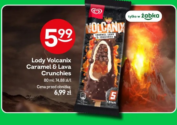 Lody Volcanix Caramel & Lava Crunchies