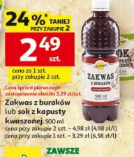 Zakwas z buraków lub sok z kapusty kiszonej