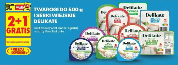 Twarogi do 500 g i serki wiejskie Delikate