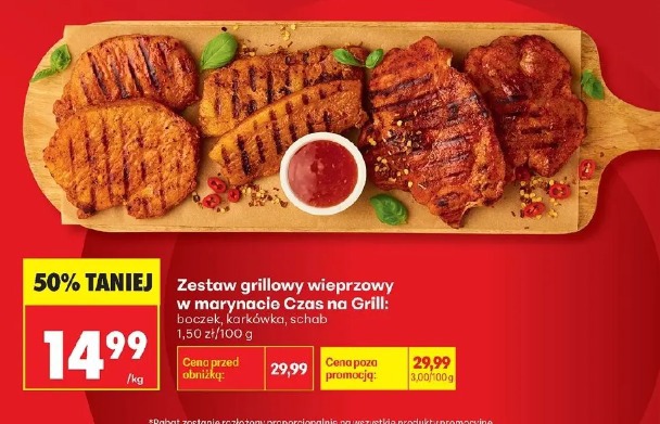 Zestaw grillowy wieprzowy w marynacie Czas na Grill: boczek, karkówka, schab