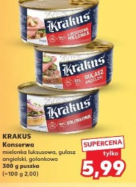 Krakus Konserwa mielonka luksusowa, gulasz angielski, golonkowa