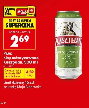 Piwo niepasteryzowane Kasztelan