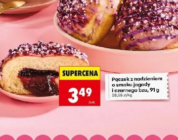 Pączek z nadzieniem o smaku jagody i czarnego bzu