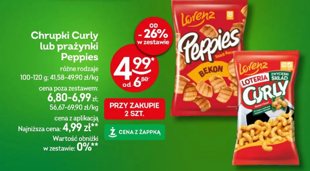 Chrupki Curly lub prażynki Peppies
