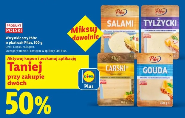 Wszystkie sery żółte w plastrach Pilos, 300 g 
