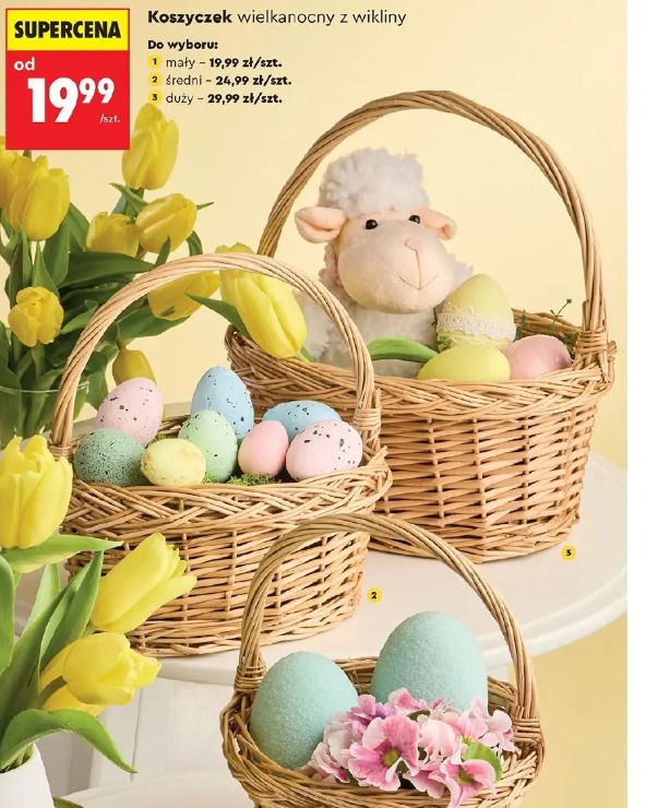 Koszyczek wielkanocny z wikliny