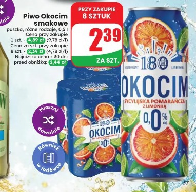Okocim sycylijska pomarańcza z limonką 0,0%