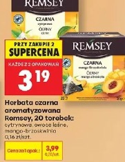 Herbata czarna aromatyzowana Remsey, 20 torebek: cytrynowa, owocowa, malina, mięta