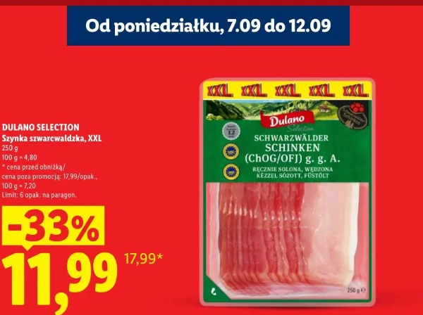 Dulano Selection Szynka szwarcwaldzka, XXL