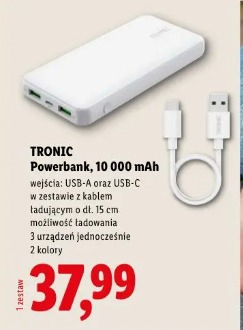 Tronic Powerbank, 10 000 mAh