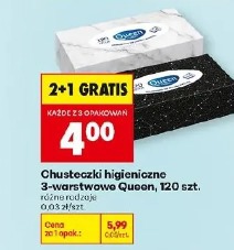 Chusteczki higieniczne 3-warstwowe Queen