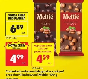 Czekolada mleczna lub gorzka z całymi orzechami laskowymi Meltie