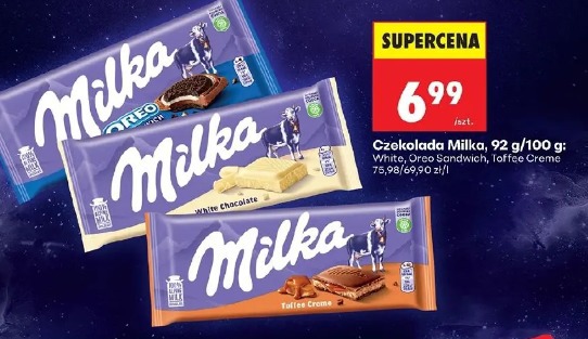 Czekolada Milka White, Oreo Sandwich, Toffee Creme
