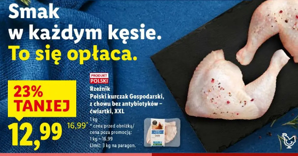 Rzeźnik Polski kurczak Gospodarski, z chowu bez antybiotyków - ćwiartki, XXL