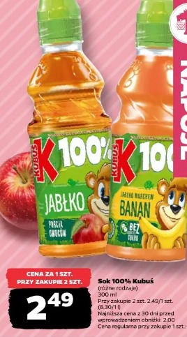 Kubuś Sok 100% jabłko banan