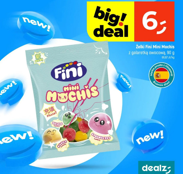 Fini Mini Mochis żelki z galaretką owocową