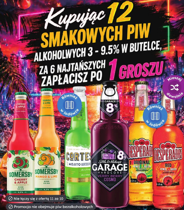 12 smakowych piw alkoholowych 3 - 9.5% w butelce
