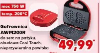 Gofrownica AWM200R do serca na patyku, obudowa Cool Touch, nieprzywierająca powłoka