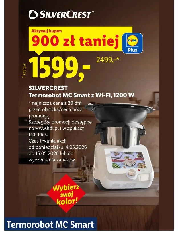 Silvercrest Termorobot MC Smart z Wi-Fi, 1200 W