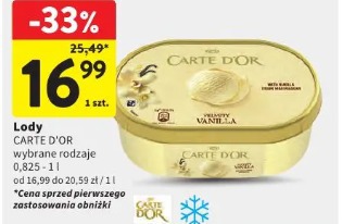 Lody CARTE D'OR wybrane rodzaje