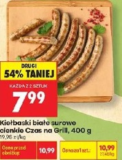 Kiełbaski białe surowe cienkie Czas na Grill, 400 g