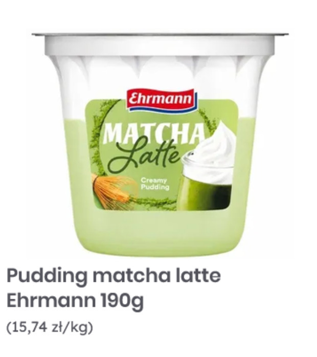 Pudding matcha latte Ehrmann