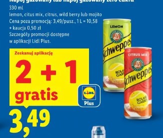 Schweppes Napój gazowany lub napój gazowany zero cukru