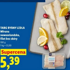 Targ Rybny Lidla Miruna nowozelandzka, filet bez skóry