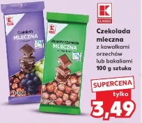 K Classic Czekolada mleczna z kawałkami orzechów lub bakaliami