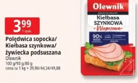 Polędwica sopocka/Kiełbasa szynkowa/żywiecka podsuszana Olewnik