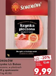 Sokołów Szynka lub Bekon pieczone, w plastrach