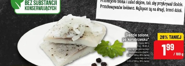 Śledzie solone, po kołobrzesku