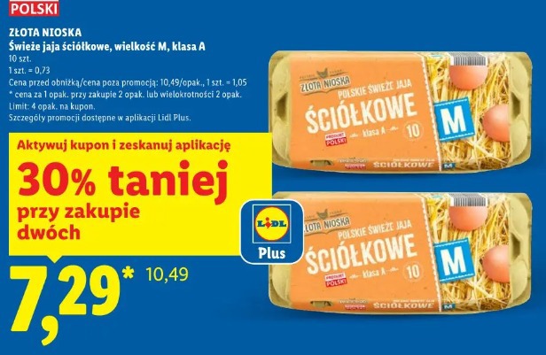 Świeże jaja ściółkowe, wielkość M, Klasa A