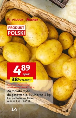 Ziemniaki myte do gotowania, kulinarne 2 kg