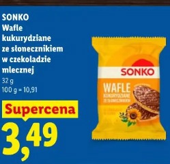 Sonko Wafle kukurydziane ze słonecznikiem w czekoladzie mlecznej