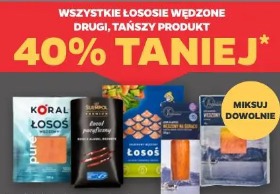 Wszystkie łososie wędzone drugi, tańszy produkt 40% taniej