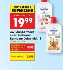 3w1 Żel do mycia ciała i włosów Bambino Dzieciaki, 1 l