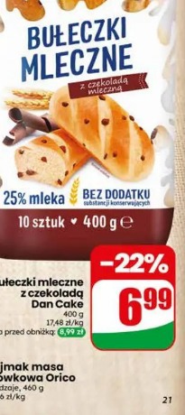 Bułeczki mleczne z czekoladą mleczną Dan Cake
