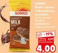Sonko Wafle ryżowo-kukurydziane milk Sonko