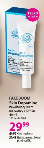 Faceboom Skin Dopamine nawilżający krem do twarzy z SPF50