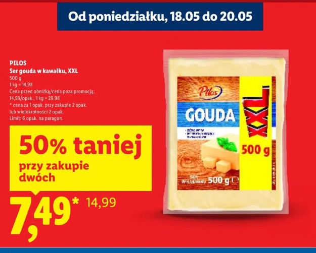 Pilos Ser gouda w kawałku, XXL