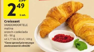 Croissant VANDEMOORTELE malina orzech-czekolada