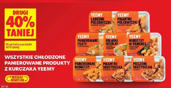 Wszystkie chłodzone panierowane produkty z kurczaka Yeemy